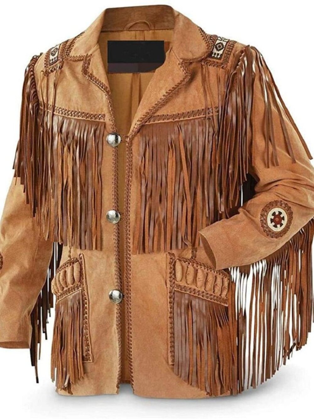 Women Traditional 100% Genuine Leather Suede Fringe Jacket Western Cowgirl Style